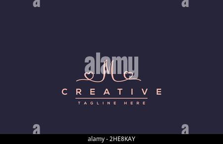 Einzigartiges modernes, kreatives, elegantes Buchstaben-M-Logo oder VEKTOR-Monogramm-Symbol MIT MM-Initialen Stock Vektor