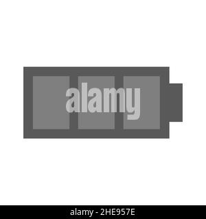 Symbolvektor für Akku auf weißem Hintergrund. Einfache Logo-Vektor-Illustration für Grafik- und Webdesign. Stockfoto