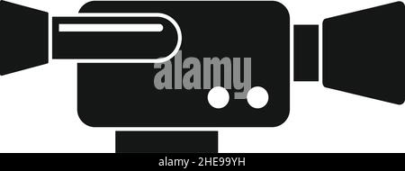 Vector Camcorder schwarz einfaches Symbol auf Weiß isoliert Stock Vektor