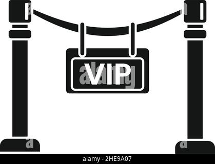 Vector Cinema Plaque vip schwarz einfaches Symbol auf weiß isoliert Stock Vektor