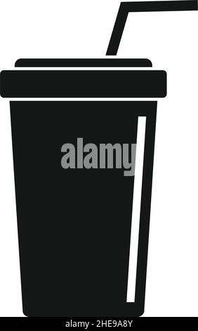 Vector Drink schwarz einfaches Symbol isoliert auf weiß Stock Vektor