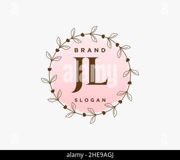 JL feminines Logo. Verwendbar für Natur, Salon, Spa, Kosmetik und Beauty Logos. Flaches Vektor-Logo-Design-Template-Element. Stock Vektor