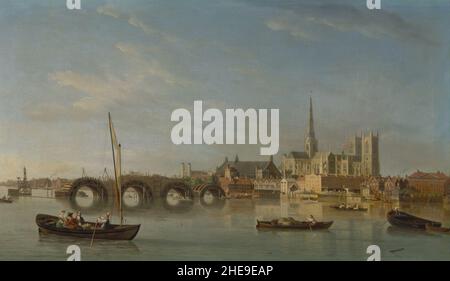 Samuel Scott - das Gebäude der Westminster Bridge Stockfoto