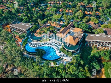 Nai thon Strand und die Holztreppen in Phuket, Thailand Stockfoto