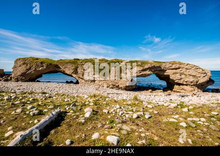 Arches Provincial Park, Portland Creek, Great Northern Peninsula, Neufundland, Kanada. Stockfoto