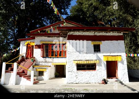 Ugienling-Tempel, Geburtsort des Dalai Lama 6th, Touristenattraktion des buddhismus in Tawang, Arunachal pradesh, Indien, Buddhismus-Kultur Stockfoto