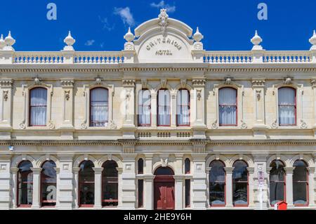 Criterion Hotel im historischen viktorianischen Viertel von Oamaru, Neuseeland Stockfoto