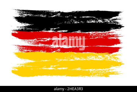 Flagge Deutschlands im Grunge-Stil auf weißem Hintergrund Stock Vektor