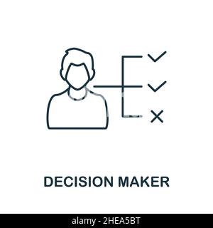 Symbol „Entscheidungsträger“. Linienelement aus der Sammlung zur Unternehmensentwicklung. Lineares Decision Maker Icon-Zeichen für Webdesign, Infografiken und mehr. Stock Vektor