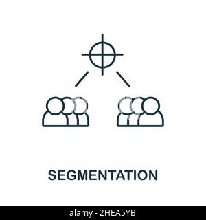 Segmentierungssymbol. Linienelement aus der Sammlung zur Unternehmensentwicklung. Symbol für lineare Segmentierung für Webdesign, Infografiken und mehr. Stock Vektor