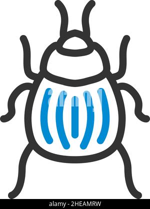 Symbol Des Colorado Beetle. Editierbare Fett Formatigte Kontur Mit Farbfüllungsdesign. Vektorgrafik. Stock Vektor