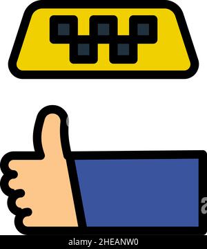 Symbol „Taxi“. Editierbare Fett Formatigte Kontur Mit Farbfüllungsdesign. Vektorgrafik. Stock Vektor