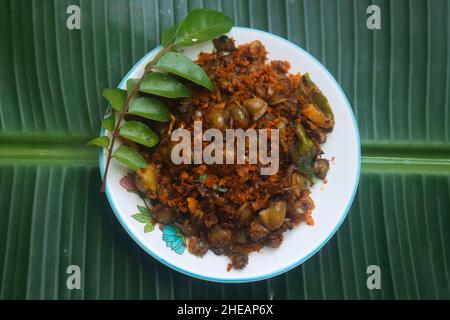 Muschel Fleisch braten kerala Stil Kakka irachi braten Stockfoto