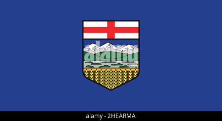 Offizielle aktuelle Vektorflagge der kanadischen Provinz ALBERTA, KANADA Stock Vektor