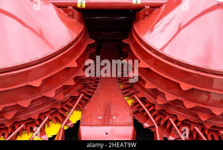 Landmaschinen. Die Elemente und Komponenten der landwirtschaftlichen Techniken Stockfoto