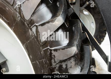 Landmaschinen. Die Elemente und Komponenten der landwirtschaftlichen Techniken Stockfoto