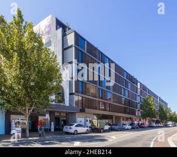 Fremantle, WA, Australien - LIV-Apartmentgebäude von Hassell Stockfoto