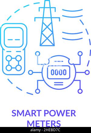 Smart Power Meter blaues Gradientenkonzept-Symbol Stock Vektor