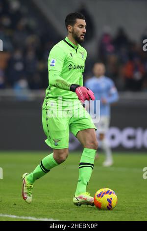 Mailand, Italien. 9th Januar 2022. Thomas Strakosha von der SS Lazio während der Serie A Spiel bei Giuseppe Meazza, Mailand. Bildnachweis sollte lauten: Jonathan Moscrop/Sportimage Kredit: Sportimage/Alamy Live News Stockfoto