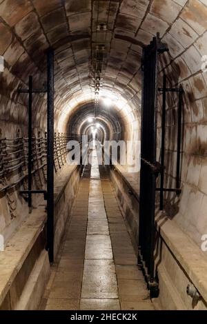 Frankreich, Bas Rhin, Mutzig, Festung Mutzig (Feste Kaiser Wilhelm II.), eiförmige unterirdische Galerie Stockfoto