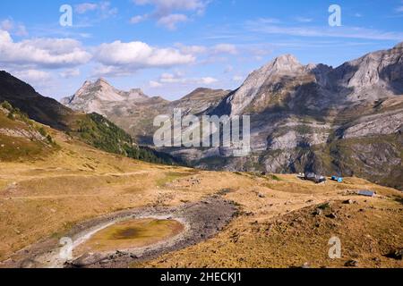 Frankreich, Pyrenäen Atlantiques, Bearn, Laruns, Soussoueou Tal von Le Petit train d'Artouste Stockfoto