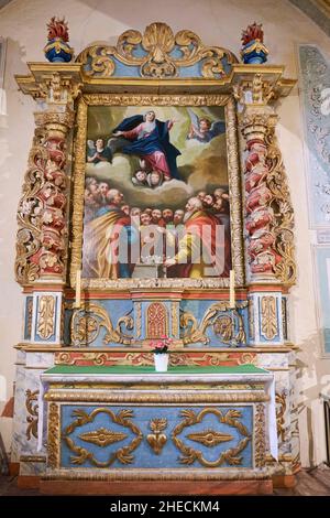 Frankreich, Pyrenees Atlantiques, Bearn, Monein, Saint Girons Kirche, Die größte gotische Kirche in Bearn, die Badet-Kapelle Stockfoto