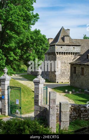 Frankreich, Lozere, regionaler Naturpark Aubrac, Prinsuejols-Malbouzon, Schloss La Baume aus dem 17th. Jahrhundert mit dem Spitznamen Versailles von Gevaudan Stockfoto