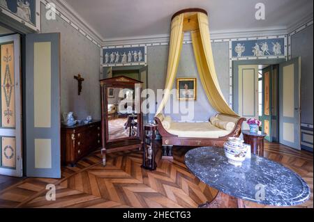 Frankreich; Jura, Naturpark Oberjura; Syam die Apartments der perfekt restaurierten villa palladio bieten Zimmer Stockfoto