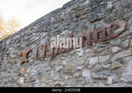 L'Enclume, das kürzlich in Cartmel, Lake District, Cumbria, Großbritannien, einen dritten Michelin-Stern erhielt Stockfoto