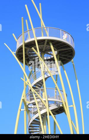 Belgien, Westflandern, Middelkerke, Warande Aussichtsturm (Warandetoren) Stockfoto