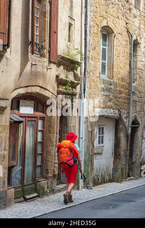 Frankreich, Lozere, Langogne, Etappe auf dem Stevenson Trail oder GR 70 Stockfoto