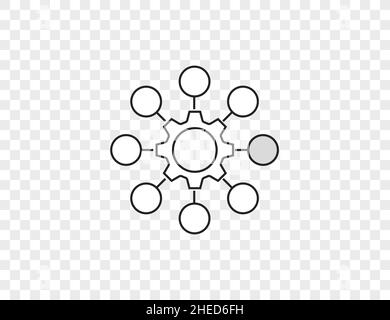 Vektorgrafik. Flaches Design. Symbol für die Verarbeitung der Workflow-Automatisierung Stock Vektor