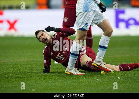 Ukraine, Kiew - 23. November 2021. Robert Lewandowski (FC Bayern München) beim Spiel zwischen dem FC Dynamo Kiew und dem FC Bayern München, NSC Olympiyskiy Stockfoto