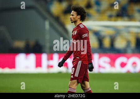 Ukraine, Kiew - 23. November 2021. Leroy Sane (FC Bayern München) beim Spiel zwischen dem FC Dynamo Kiew und dem FC Bayern München, NSC Olympiyskiy Stockfoto