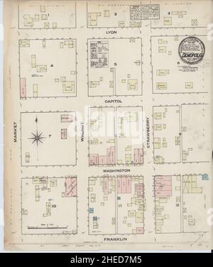 Sanborn Feuerversicherungskarte aus Demopolis, Marengo County, Alabama. Stockfoto