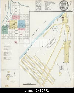 Sanborn Feuerversicherungskarte aus Demopolis, Marengo County, Alabama. Stockfoto