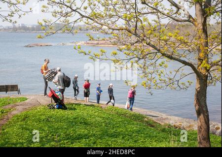 Frühling in der Seefestung Suomenlinna, Helsinki, Finnland Stockfoto