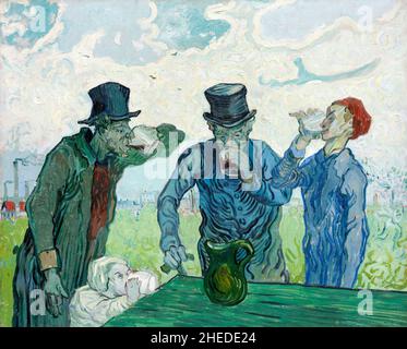 Die Trinker von Vincent van Gogh (1853-1890), Öl auf Leinwand, 1890 Stockfoto