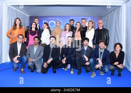 Rome, Italy , 10 January , 2022 im Bild links nach rechts, die Besetzung Während des Fußballs Photocall Fiction Rai Doc zweite Staffel Kredit: Massimo Insabato/Alamy Live News Stockfoto