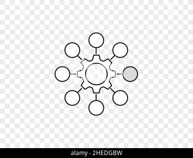 Symbol für Workflow, Automatisierung, Verarbeitung. Vektorgrafik. Flaches Design. Stock Vektor