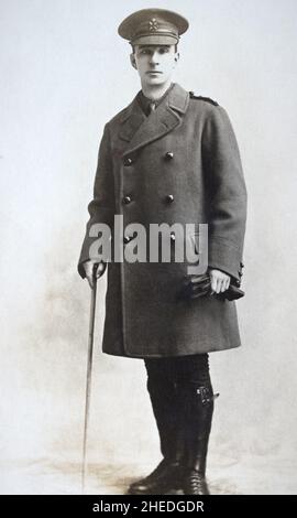 Ein Porträt eines britischen Armeeoffiziers, eines Kapitäns in der Abteilung der Armeekapläne Stockfoto