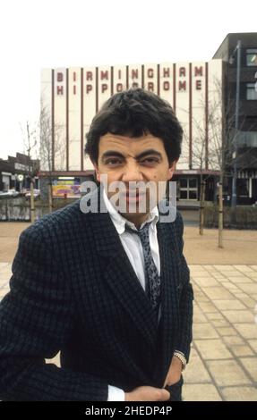 Komiker Rowan Atkinson in Birmingham 16. Februar 1986 Stockfoto