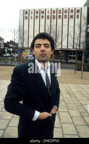 Komiker Rowan Atkinson in Birmingham 16. Februar 1986 Stockfoto