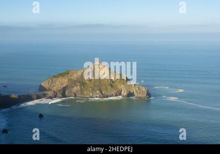 San Juan de Gaztelugatxe an der Küste von Bizkaia Stockfoto