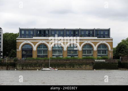 Paynes Wharf an der Themse Stockfoto