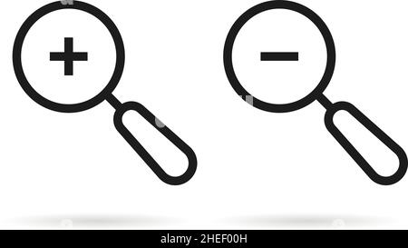 Symbol für das Vergrößern und Verkleinern von dünnen Linien Stock Vektor