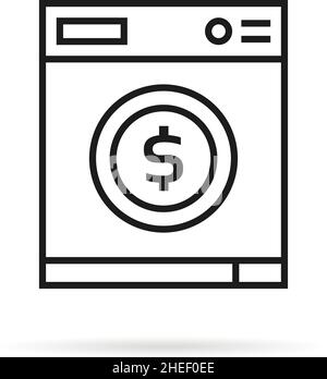 Waschmaschine mit Dollarzeichen Stock Vektor