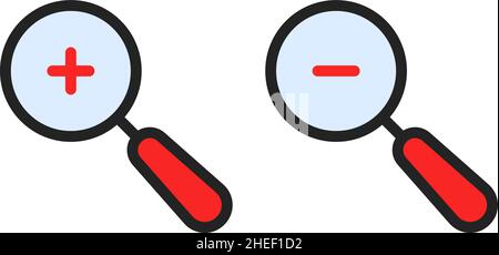 Symbol für lineares Vergrößern und Verkleinern von Farben Stock Vektor