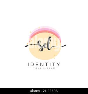 SD Handschrift Logo Vektor Kunst der ersten Unterschrift, Hochzeit, Mode, jewerly, Boutique, Blumen und botanische mit kreativer Vorlage für jedes Unternehmen Stock Vektor