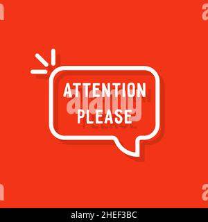 Achtung, bitte rot aufblasen Stock Vektor